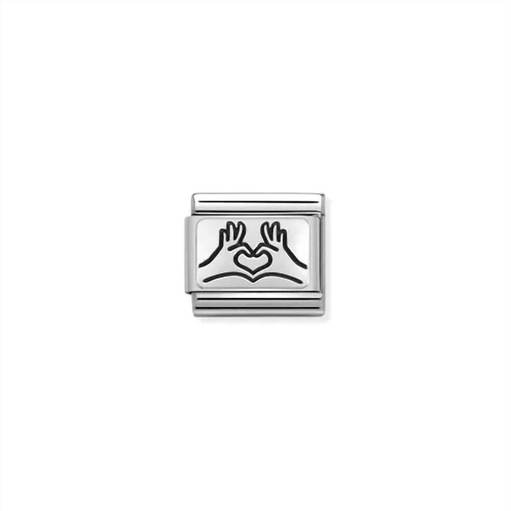 NEW NOMINATION unisex love composable classic links in hands to heart